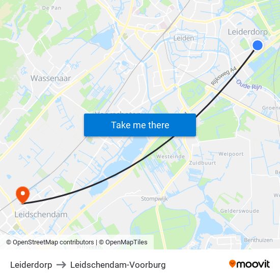 Leiderdorp to Leidschendam-Voorburg map