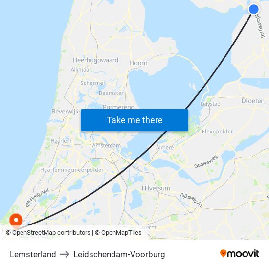 Lemsterland to Leidschendam-Voorburg map