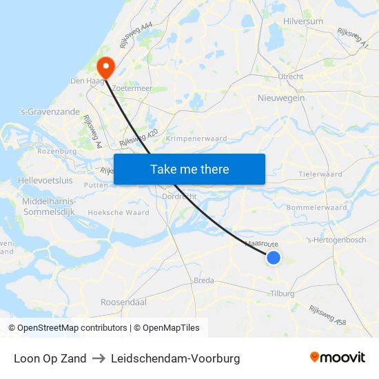 Loon Op Zand to Leidschendam-Voorburg map