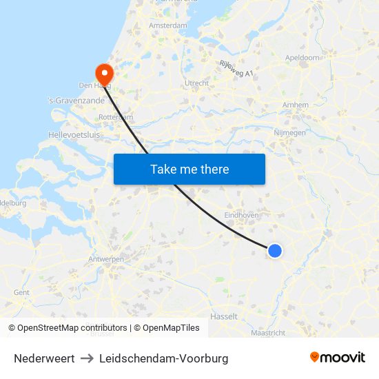 Nederweert to Leidschendam-Voorburg map