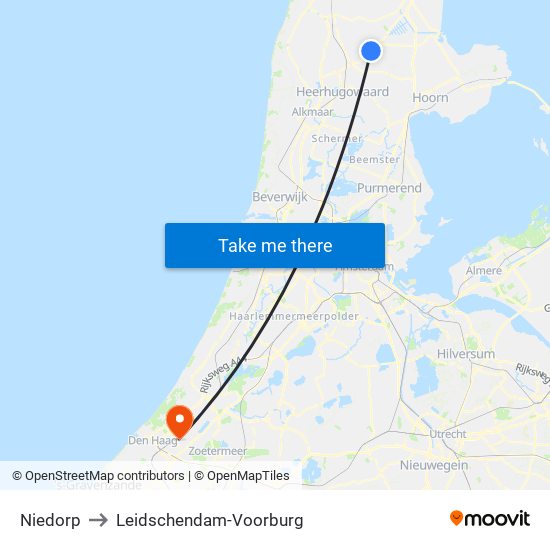 Niedorp to Leidschendam-Voorburg map
