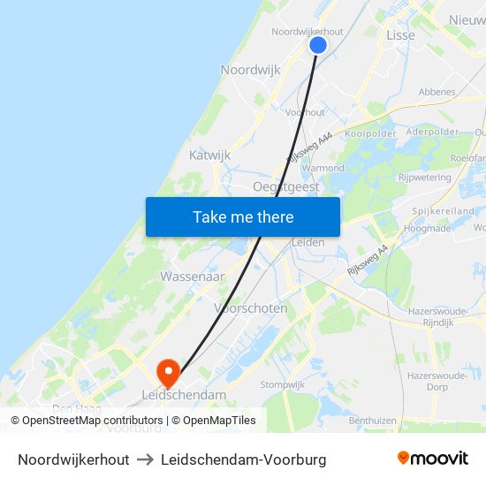 Noordwijkerhout to Leidschendam-Voorburg map