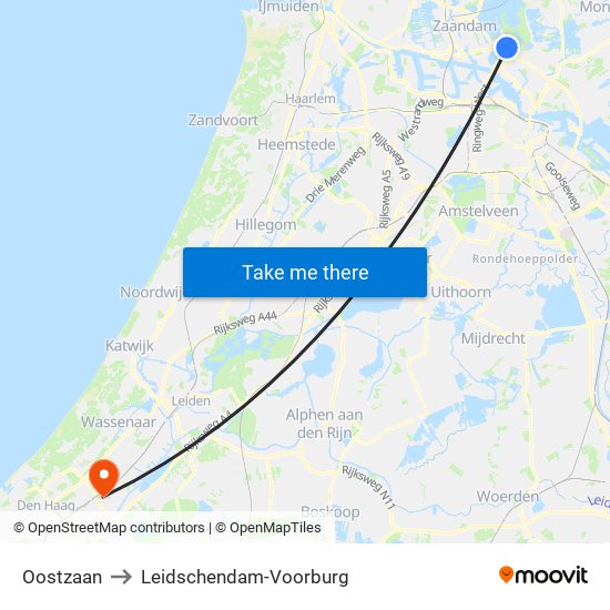 Oostzaan to Leidschendam-Voorburg map