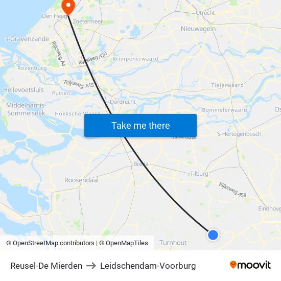 Reusel-De Mierden to Leidschendam-Voorburg map