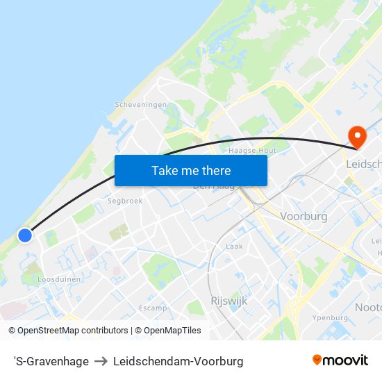 'S-Gravenhage to Leidschendam-Voorburg map