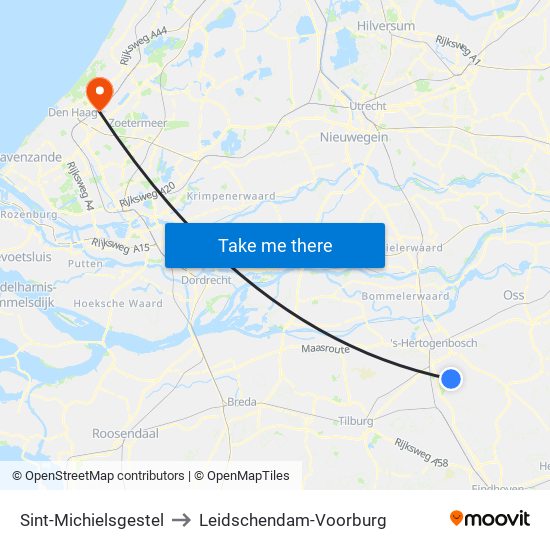 Sint-Michielsgestel to Leidschendam-Voorburg map