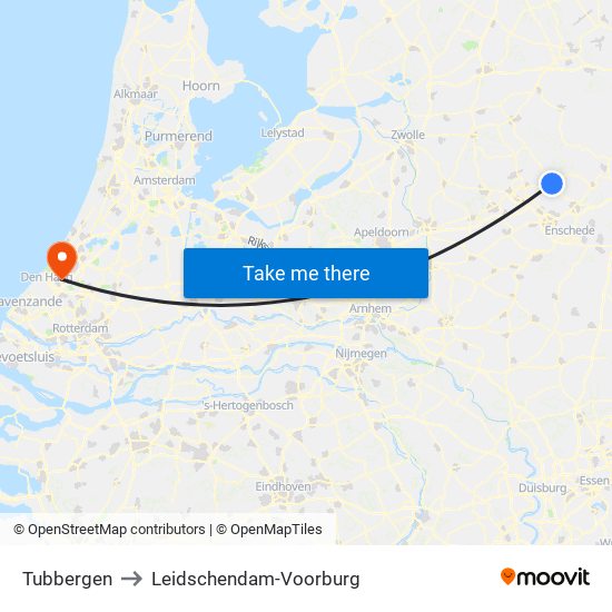 Tubbergen to Leidschendam-Voorburg map