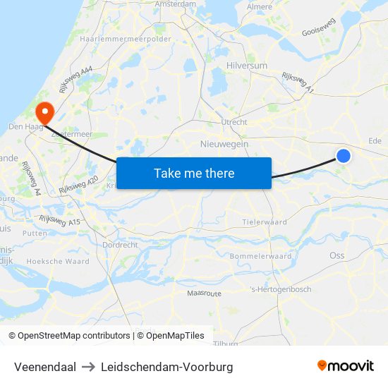 Veenendaal to Leidschendam-Voorburg map