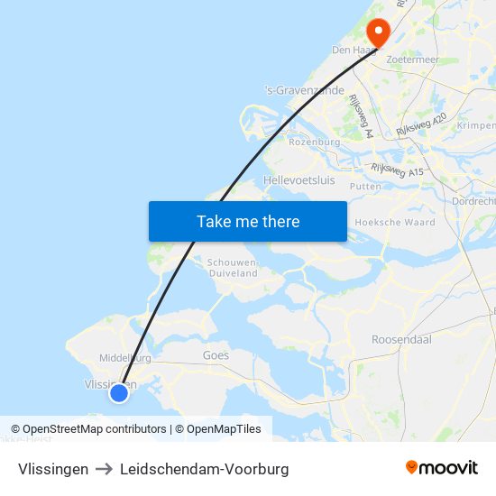 Vlissingen to Leidschendam-Voorburg map