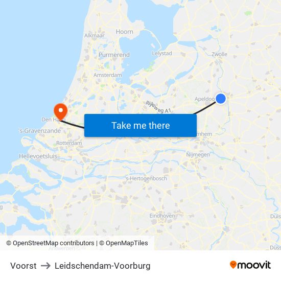 Voorst to Leidschendam-Voorburg map