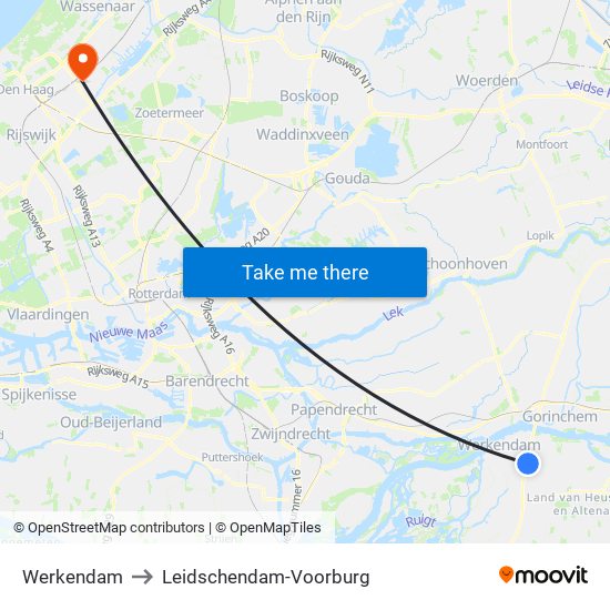 Werkendam to Leidschendam-Voorburg map