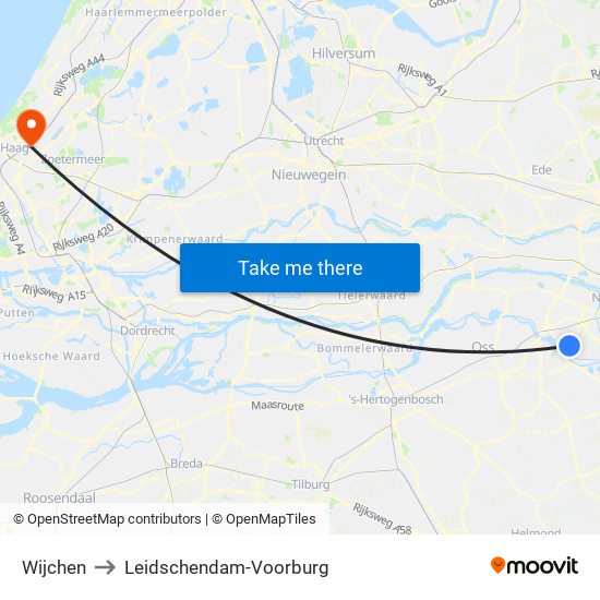 Wijchen to Leidschendam-Voorburg map