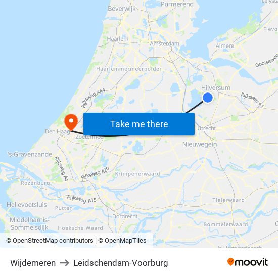 Wijdemeren to Leidschendam-Voorburg map