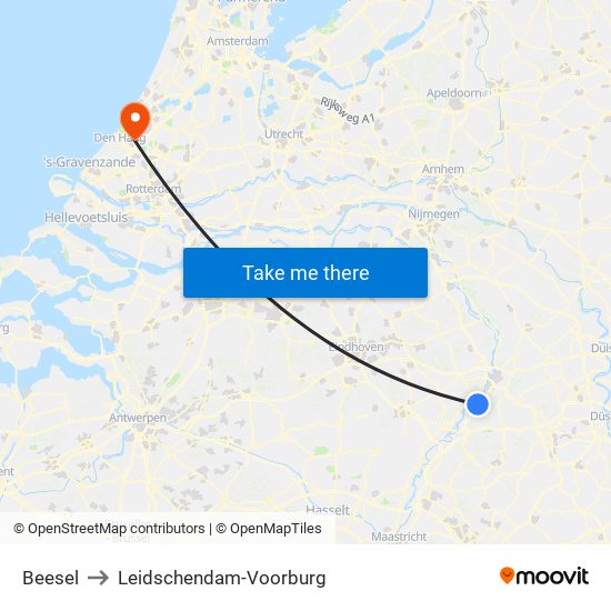 Beesel to Leidschendam-Voorburg map