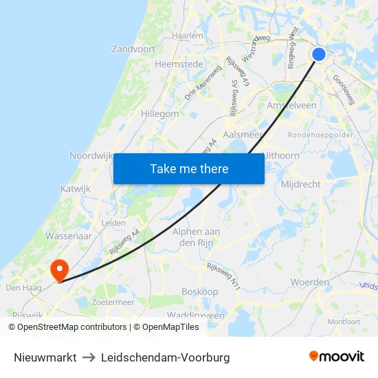 Nieuwmarkt to Leidschendam-Voorburg map