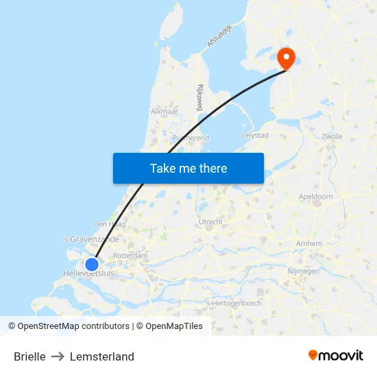 Brielle to Lemsterland map