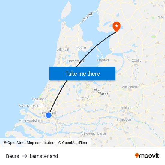 Beurs to Lemsterland map