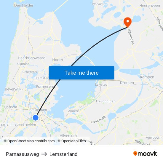 Parnassusweg to Lemsterland map