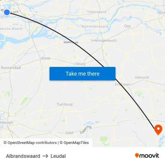 Albrandswaard to Leudal map