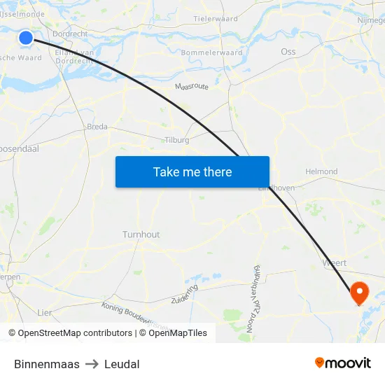 Binnenmaas to Leudal map