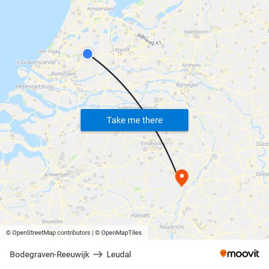 Bodegraven-Reeuwijk to Leudal map