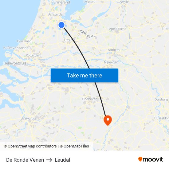 De Ronde Venen to Leudal map