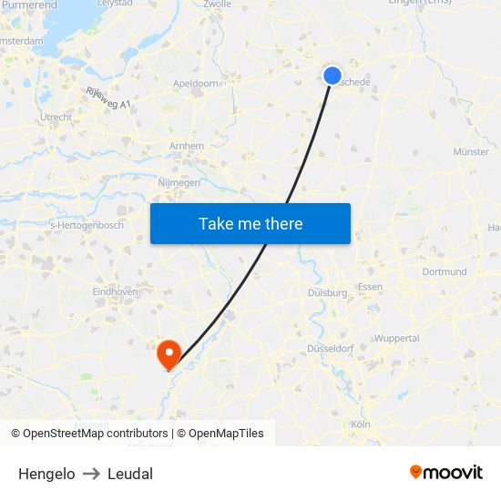 Hengelo to Leudal map