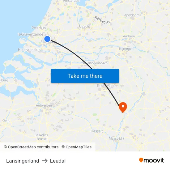 Lansingerland to Leudal map