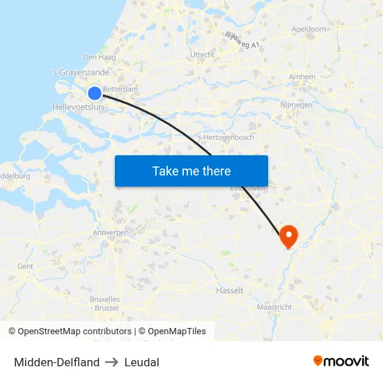 Midden-Delfland to Leudal map