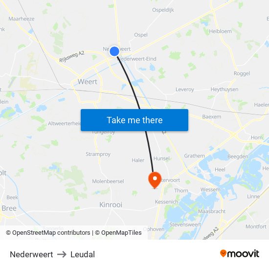 Nederweert to Leudal map