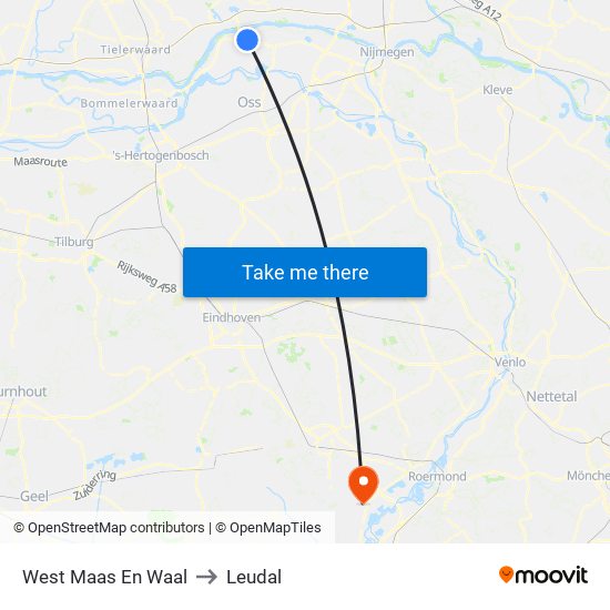 West Maas En Waal to Leudal map