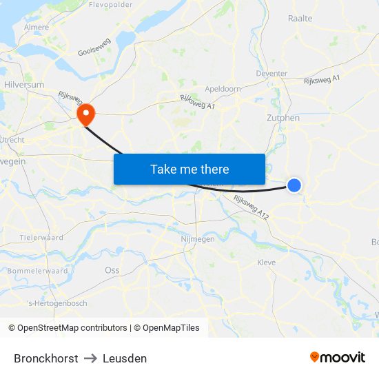 Bronckhorst to Leusden map