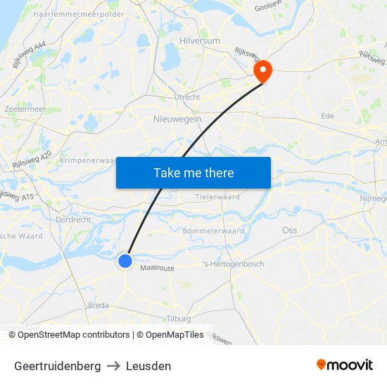 Geertruidenberg to Leusden map
