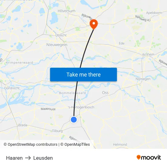 Haaren to Leusden map