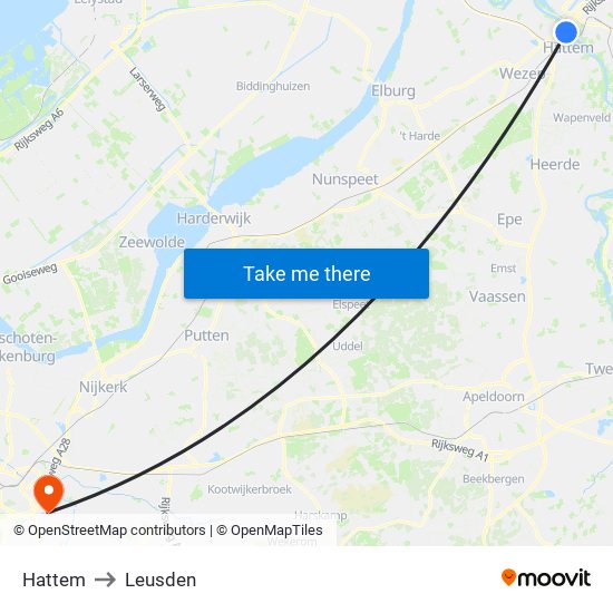 Hattem to Leusden map