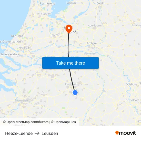 Heeze-Leende to Leusden map