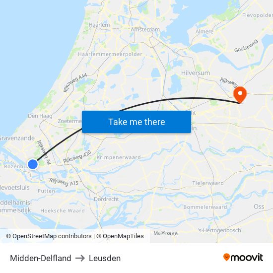 Midden-Delfland to Leusden map
