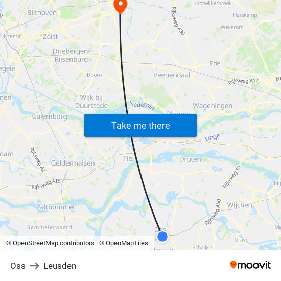 Oss to Leusden map