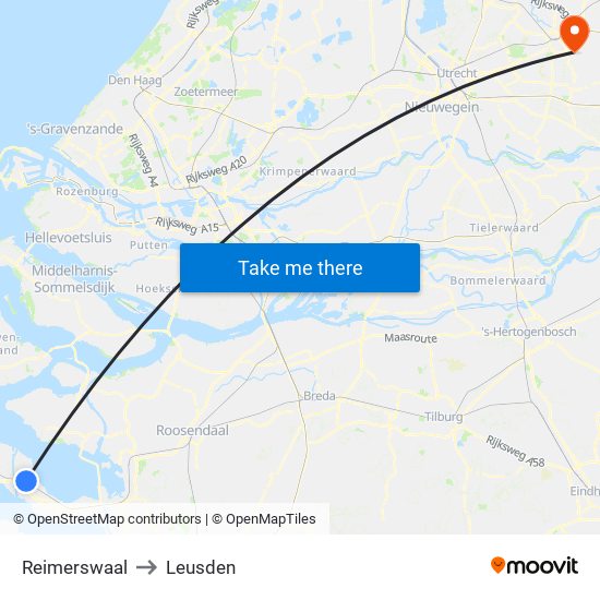 Reimerswaal to Leusden map