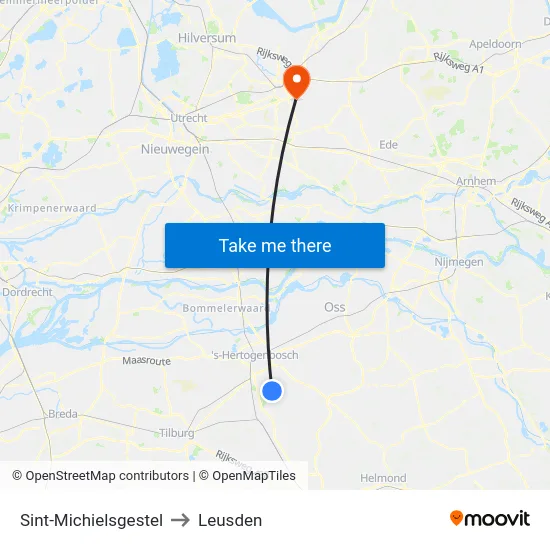 Sint-Michielsgestel to Leusden map