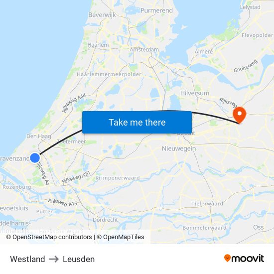 Westland to Leusden map