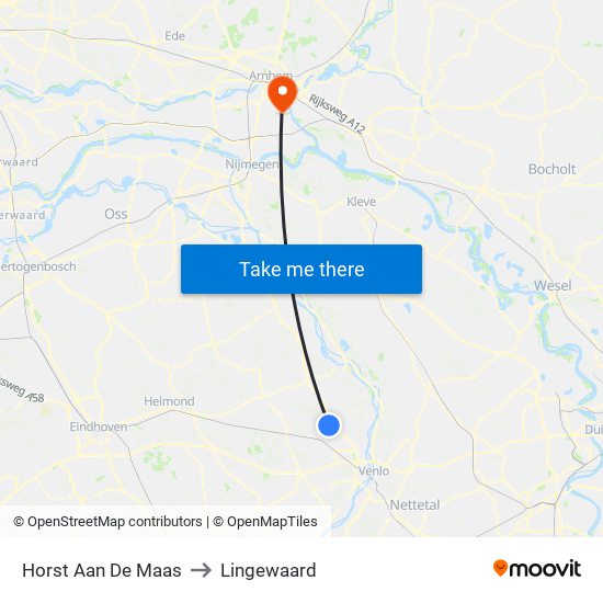 Horst Aan De Maas to Lingewaard map