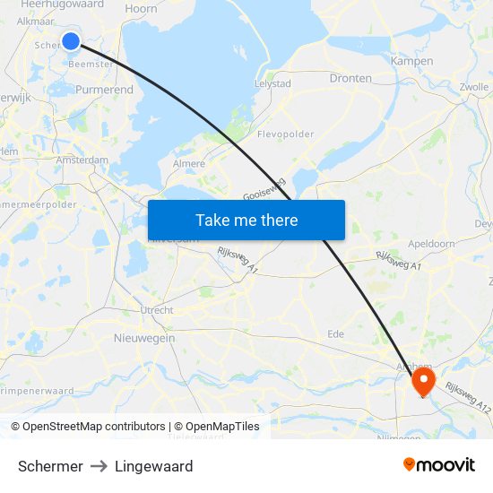 Schermer to Lingewaard map