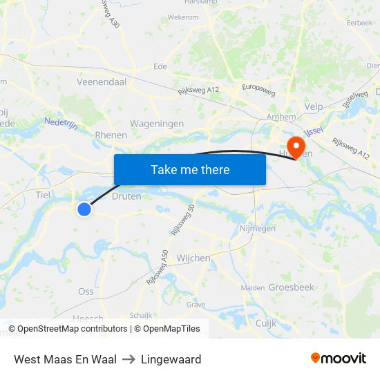 West Maas En Waal to Lingewaard map