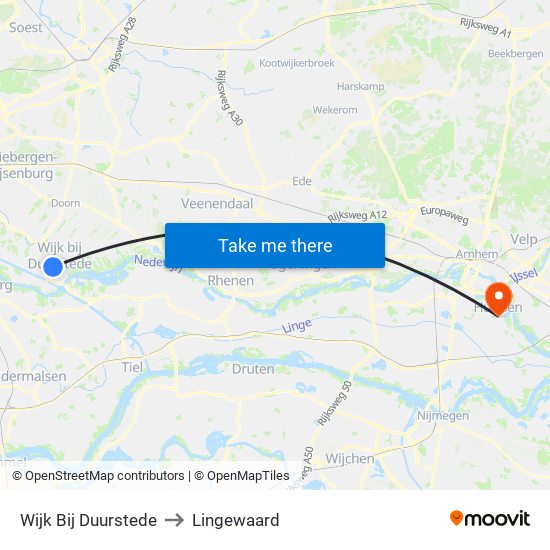 Wijk Bij Duurstede to Lingewaard map