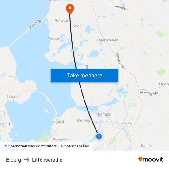Elburg to Littenseradiel map