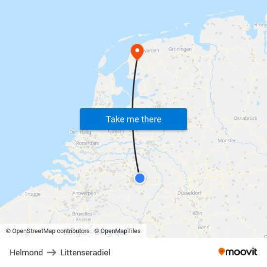 Helmond to Littenseradiel map