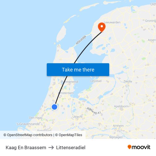 Kaag En Braassem to Littenseradiel map