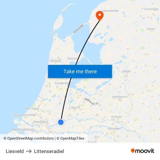 Liesveld to Littenseradiel map