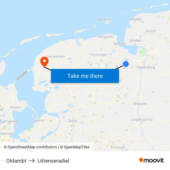 Oldambt to Littenseradiel map